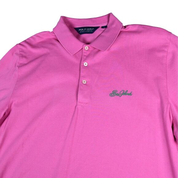 Ralph Lauren POLO Golf Sea Island Pima Cotton Embroidered Polo Shirt Pink Large - Picture 4 of 7